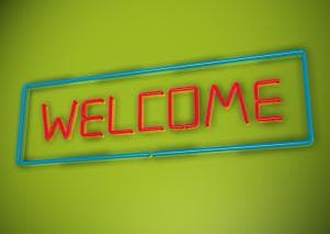 Neon welcome sign