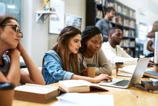 Students studying