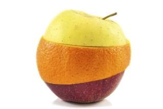 Apples and orange combined into one fruit