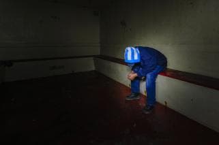 Child in a prison cell