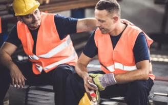 Two men having an emotional conversation