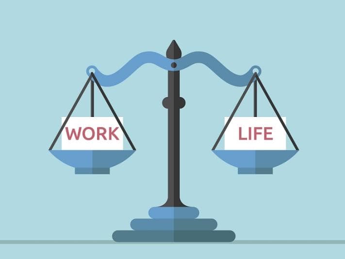 Work and life balanced on scales