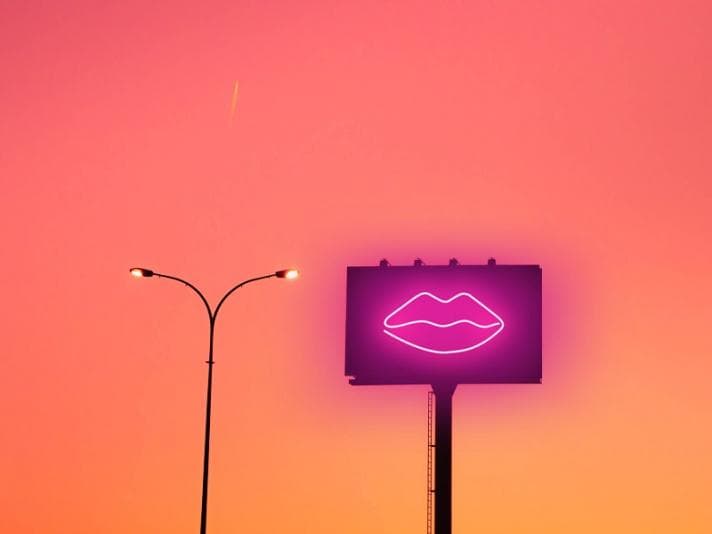 Neon advertisement sign