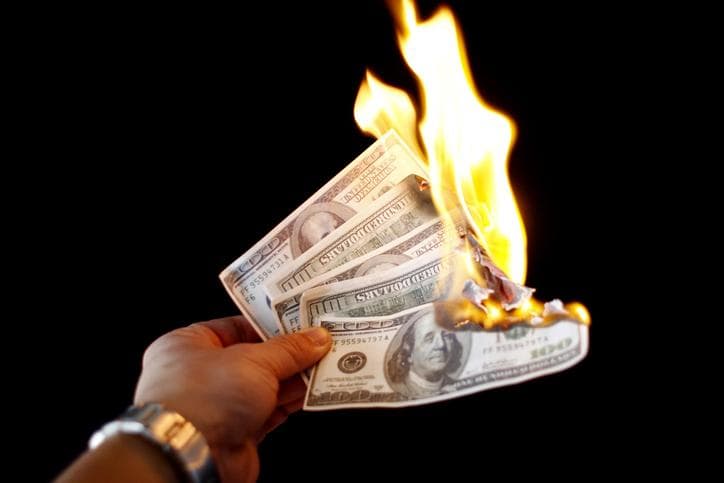 Burning money