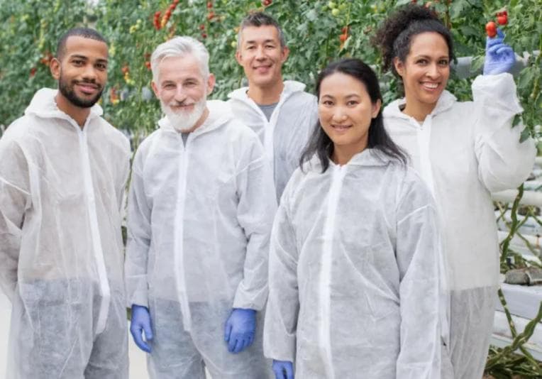 Group of smiling scientists