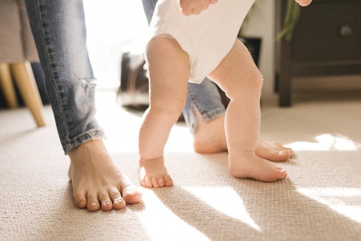 Infant learning to walk