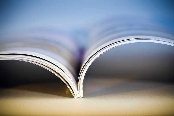 A journal open on a table