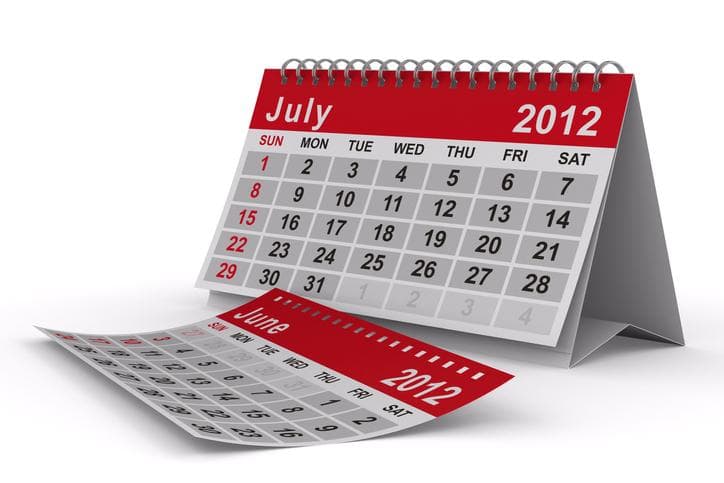 July 2012 Calendar