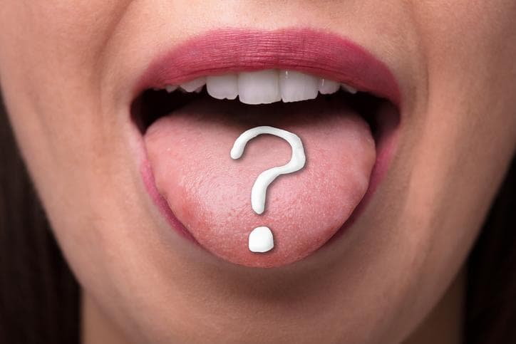 Tongue with a question mark on it