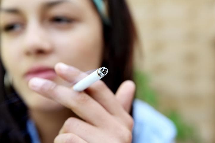 Young woman smoking