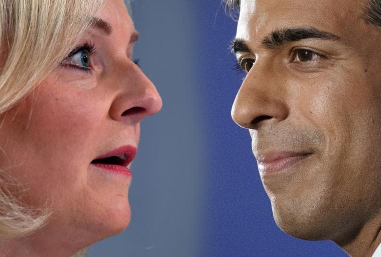 Liz Truss and Rishi Sunak's faces