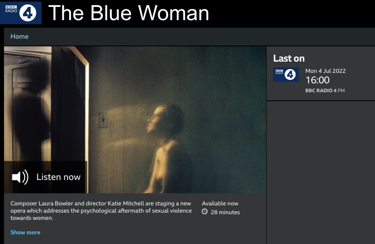 BBC Radio 4 screenshot of The Blue Woman