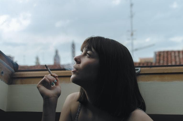 woman smoking