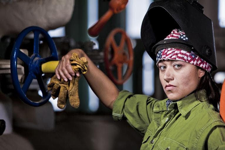 Female welder