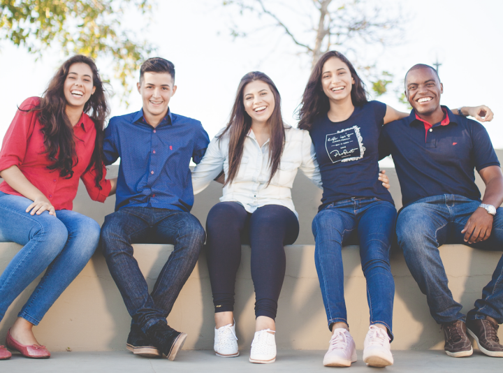 Diverse group of happy people