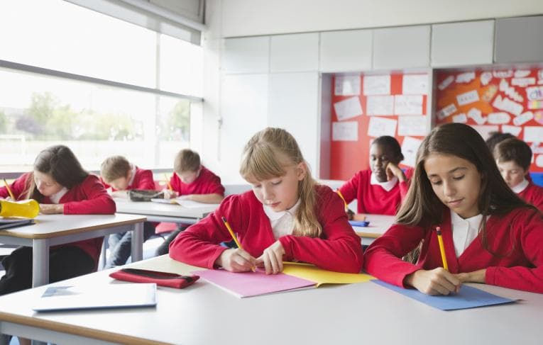 School children in class