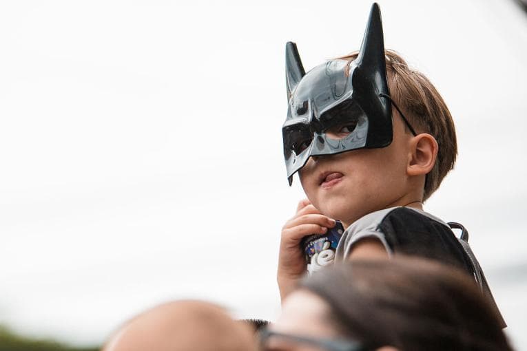 Boy dressed as batman