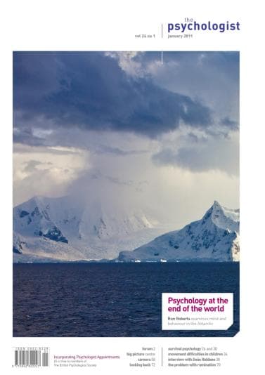 Psychologist front cover January 2011