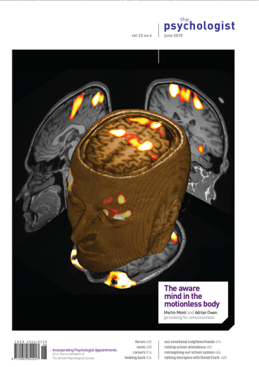 Psychologist front cover June 2010