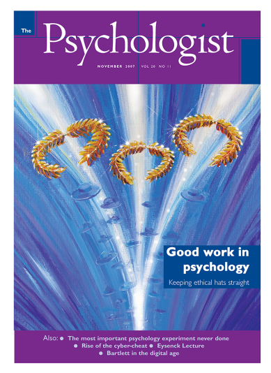 Psychologist front cover November 2007