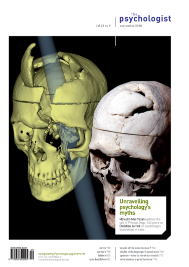 Psychologist front cover September 2008