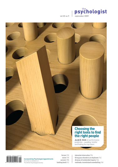 Psychologist front cover September 2009