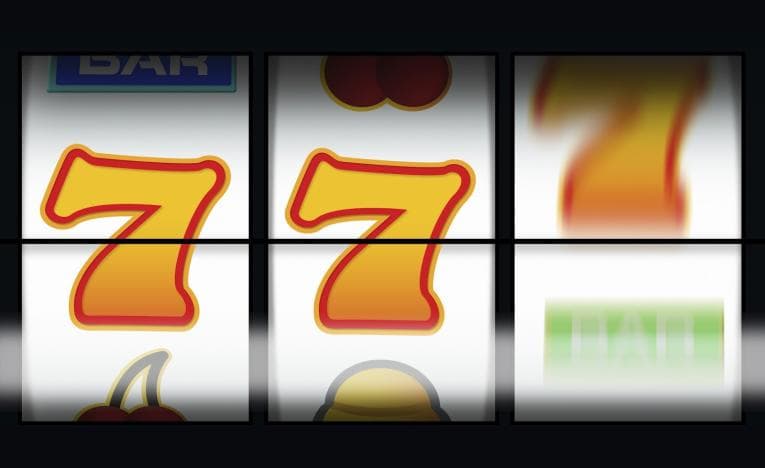 Slot machine showing numbers