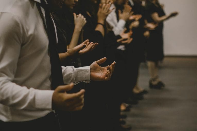 People praying in a congregation