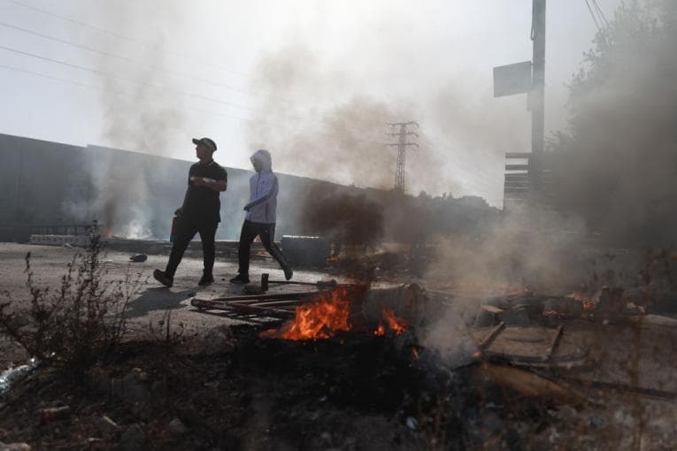 Smoke and fire coming from a terror attack