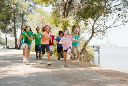 Children running