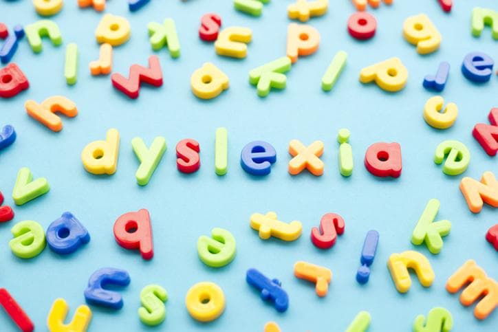 Dyslexia in coloured letters