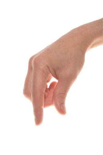 Hand with two fingers in a pinch gesture