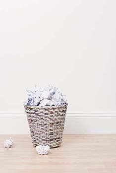 Wastepaper in a basket