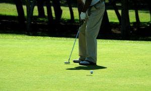 Golfer putting