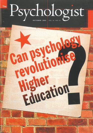 The Psychologist October 2003 cover