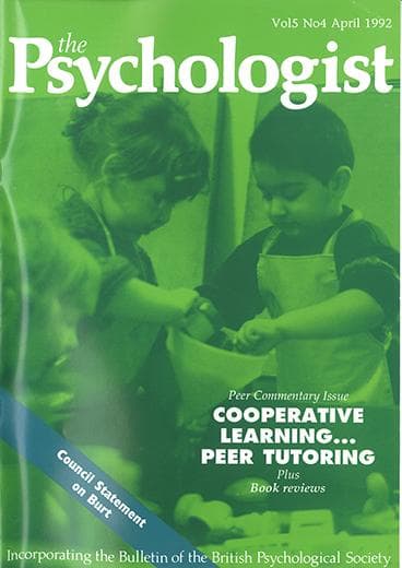 The Psychologist April 1992 cover