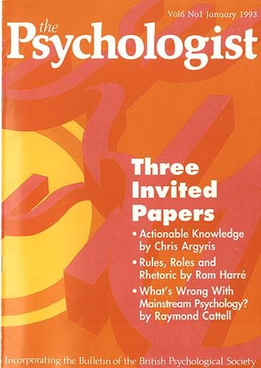 The Psychologist January 1993 cover