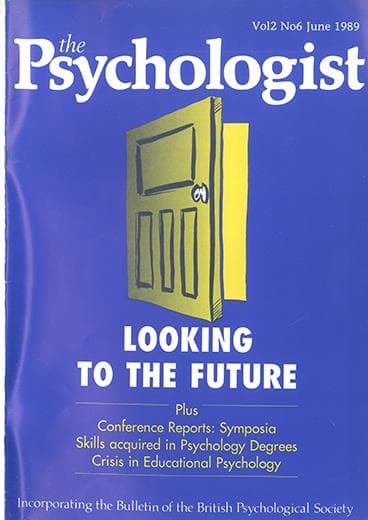 The Psychologist June 1989 cover