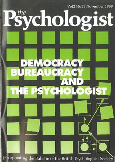 The Psychologist November 1989 cover