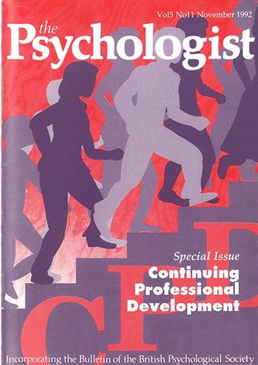 The Psychologist November 1992 cover