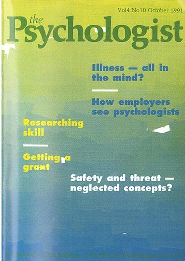 The Psychologist October 1991 cover