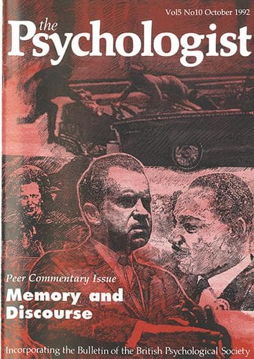 The Psychologist October 1992 cover