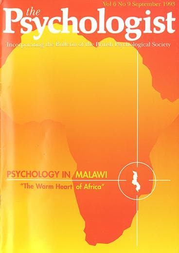 The Psychologist September 1993 cover