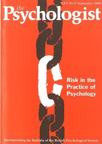 The Psychologist September 1996 cover