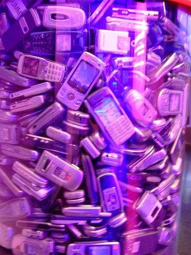 Pile of mobile phones