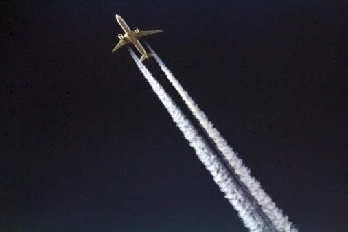 Airplane in sky