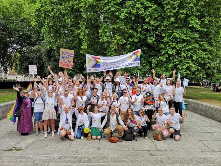 Group of BPS members celebrating Pride 