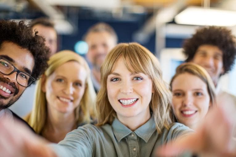 Group of people smiling