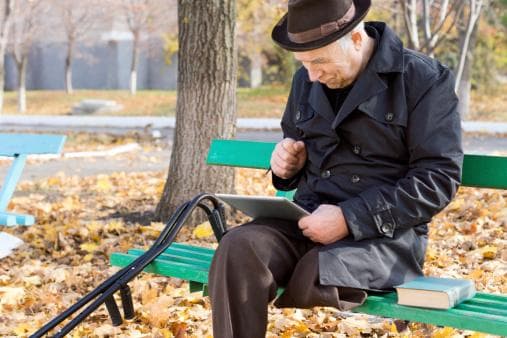 Older man on bench