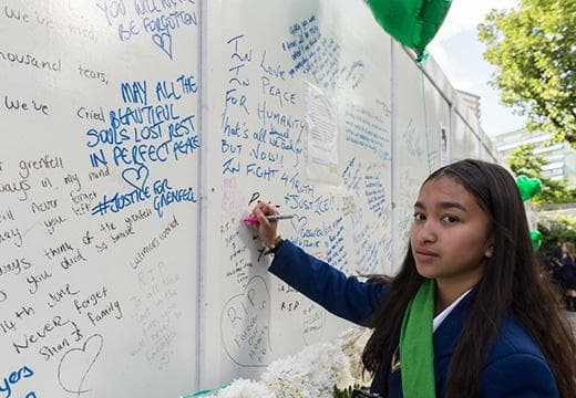 Girl writes tribute to Grenfell victims